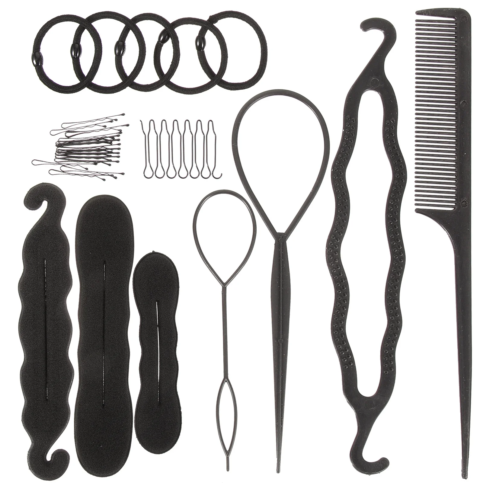 

1 Set Styling Tools Kit With Hair Bun Makers Twisting Clips For Women Diy Hairstyle Design Lightweight Portable Hair Braiding