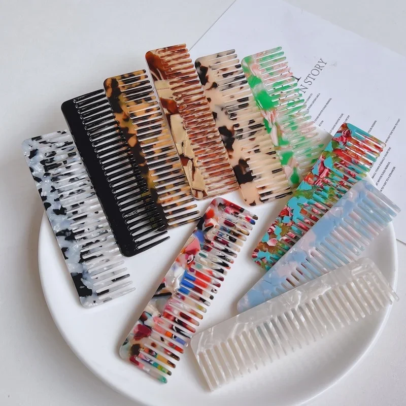 Acetate Pocket Hair Comb Cellulose Detangling Hairbrush Tortoise Shell Anti-static Hairdressing Tools Hair Styling Tool