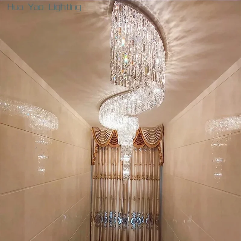 Modern Luxury Crystal Chandelier Extra Large Oval round Flush Mount Light Fixture for Home Hotel Living Room Dining Room Bedroom