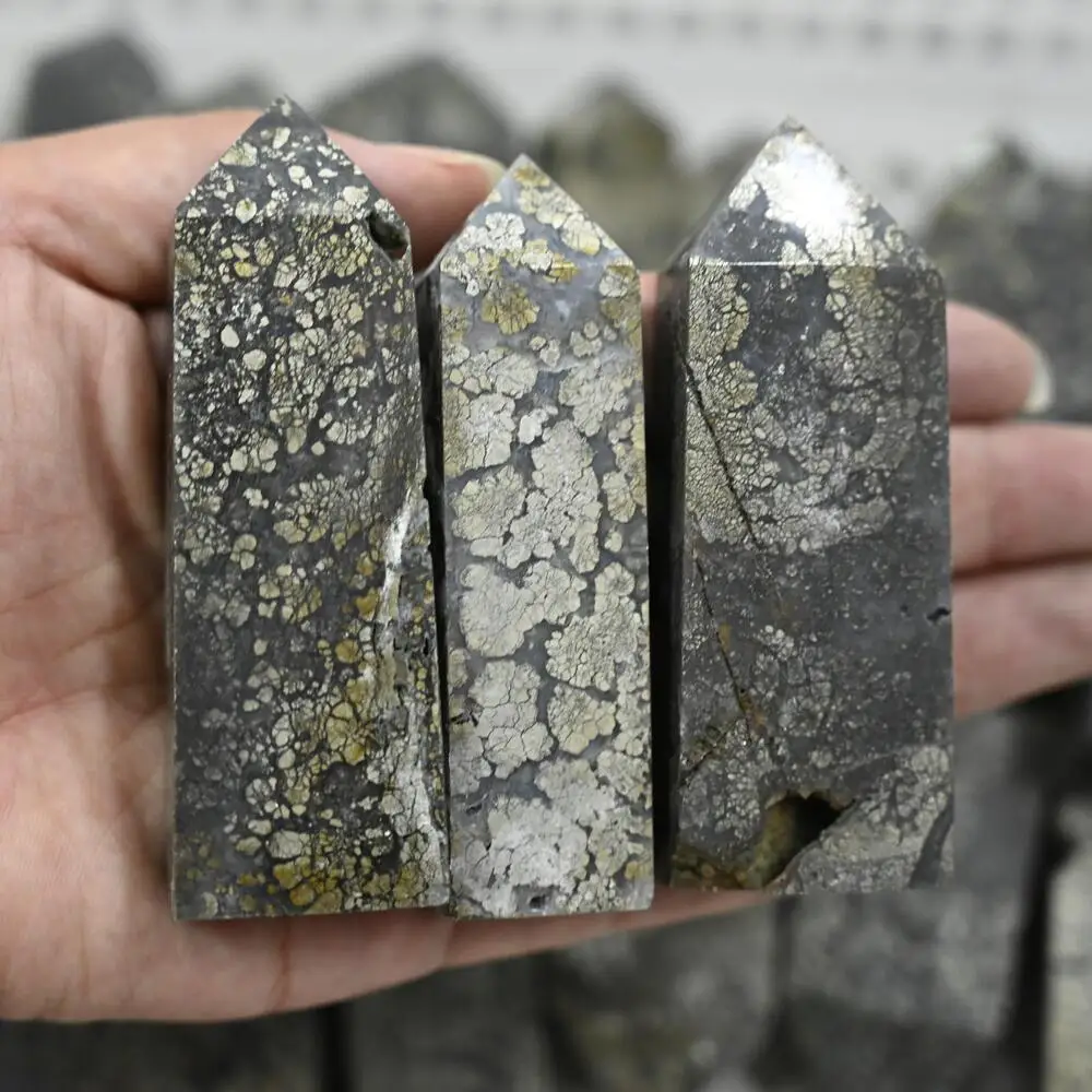 

1Pc Unique Polished Pyrite agate symbiotic column - Perfect for Home Decor, Ideal Thanksgiving or Christmas Gift