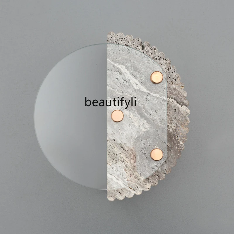 D178 Nordic Minimalist Creative Gray Marble Glass Side Table Sofa Side Table Balcony Side Table Customizable