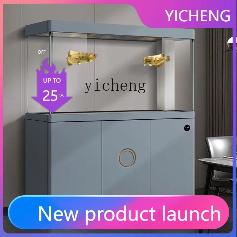 

LYY office small and medium household goldfish tank under filter ultra-white glass aquarium