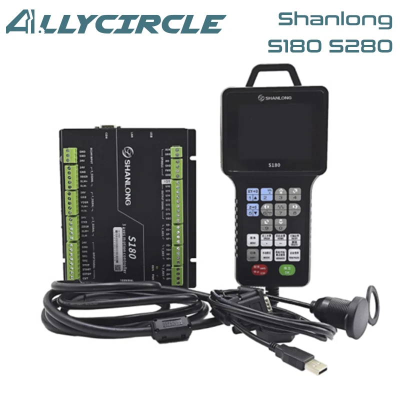 

Shanlong S180 3 Axis CNC Controller S280 4 Axis DSP Controller Offline CNC Control System CNC Handheld Controller