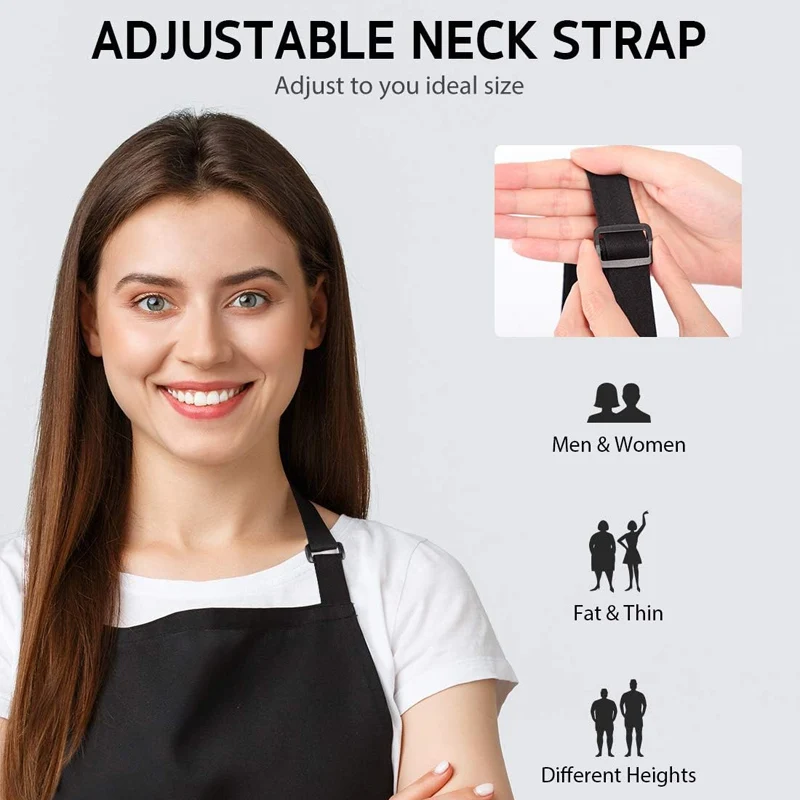 Delantal de cocina imprescindible, delantal de algodón con logotipo personalizado, delantales ajustables para mujeres y hombres, delantal profesional para peluquería, Baber, 10 Uds.