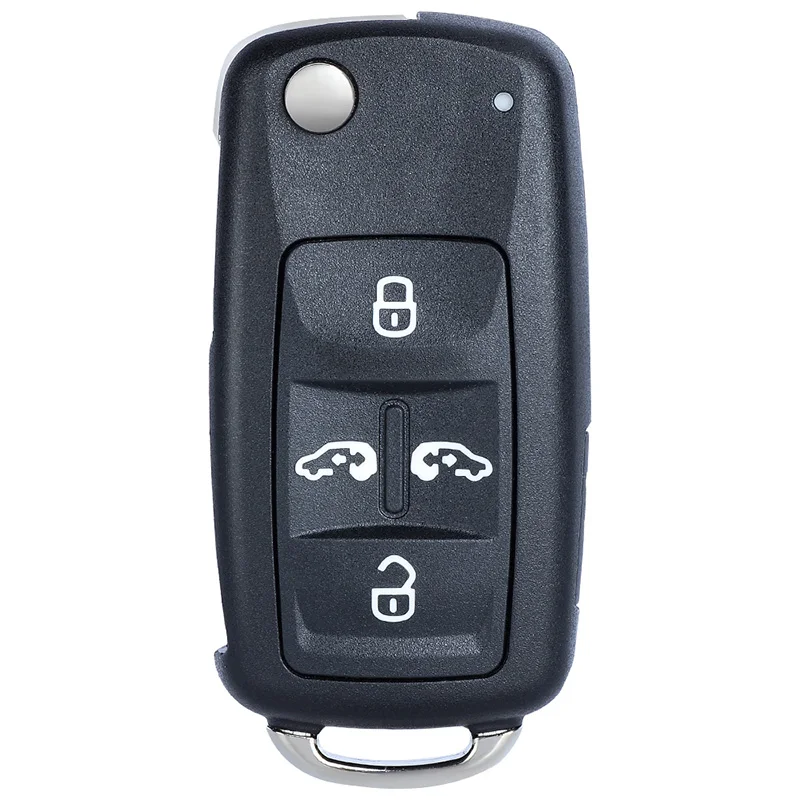 KEYECU 4+1 5 Button 434MHz ID48 Chip for VW Volkswagen Sharan Multivan Caravelle Auto Flip Remote Key Fob 5K0837202AD 7N0837202K