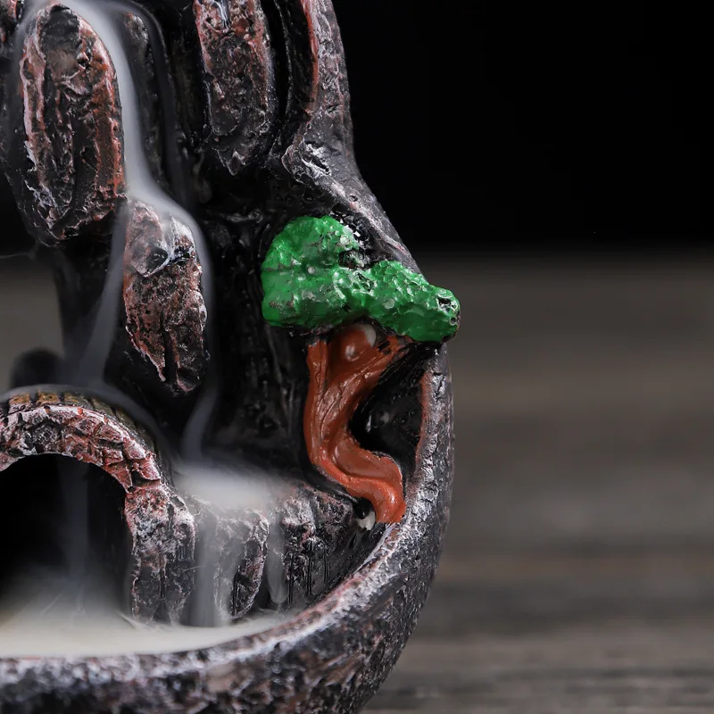 Resin Backflow Mini Incense Sandalwood Agarwood Aromatherapy Burner Small Bridge and Flowing Water H