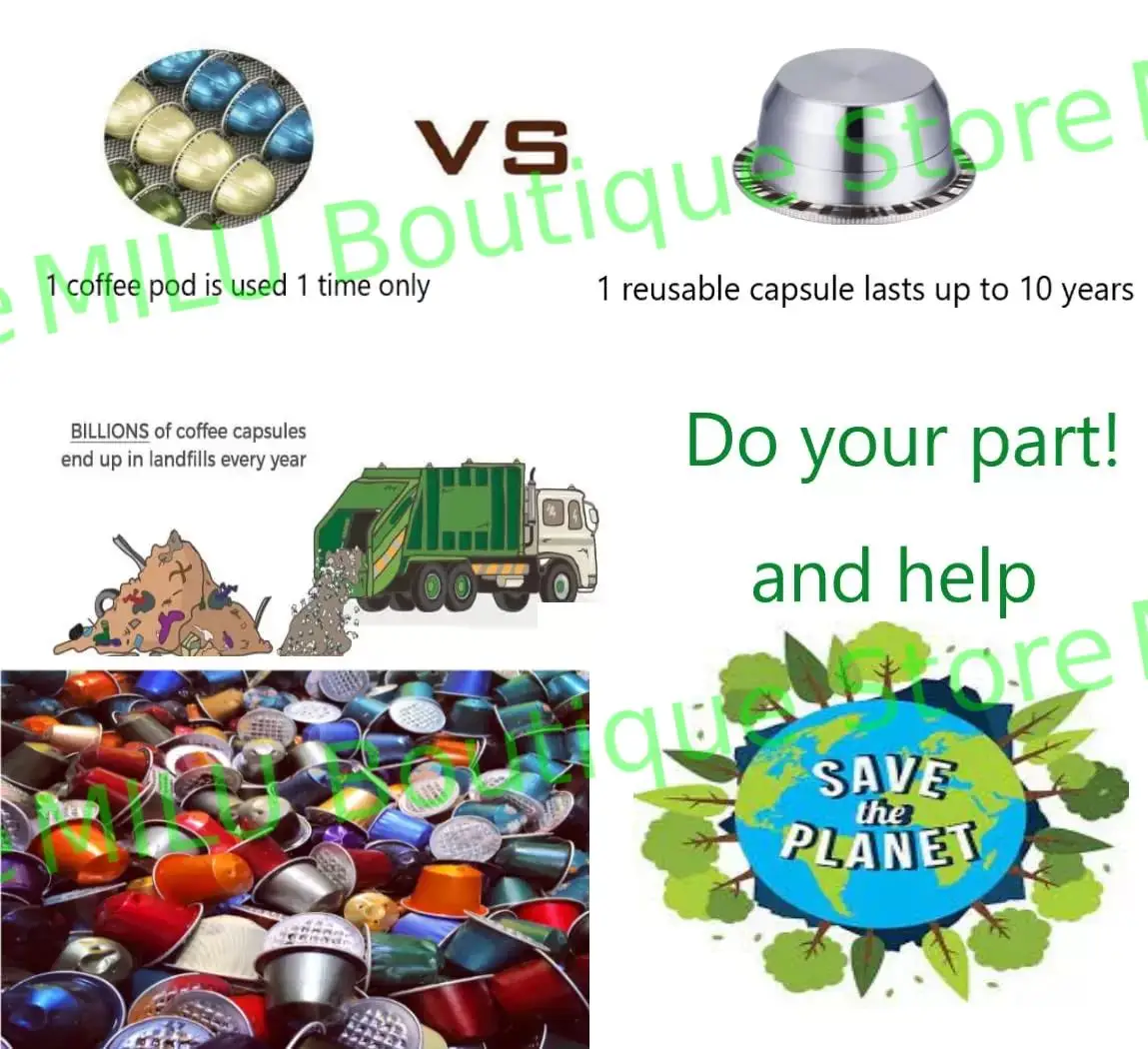 مناسبة لملحقات آلة إعادة تدوير كبسولة القهوة من الفولاذ المقاوم للصدأ NESPRESSO Nestlé Vertuo Nespresso