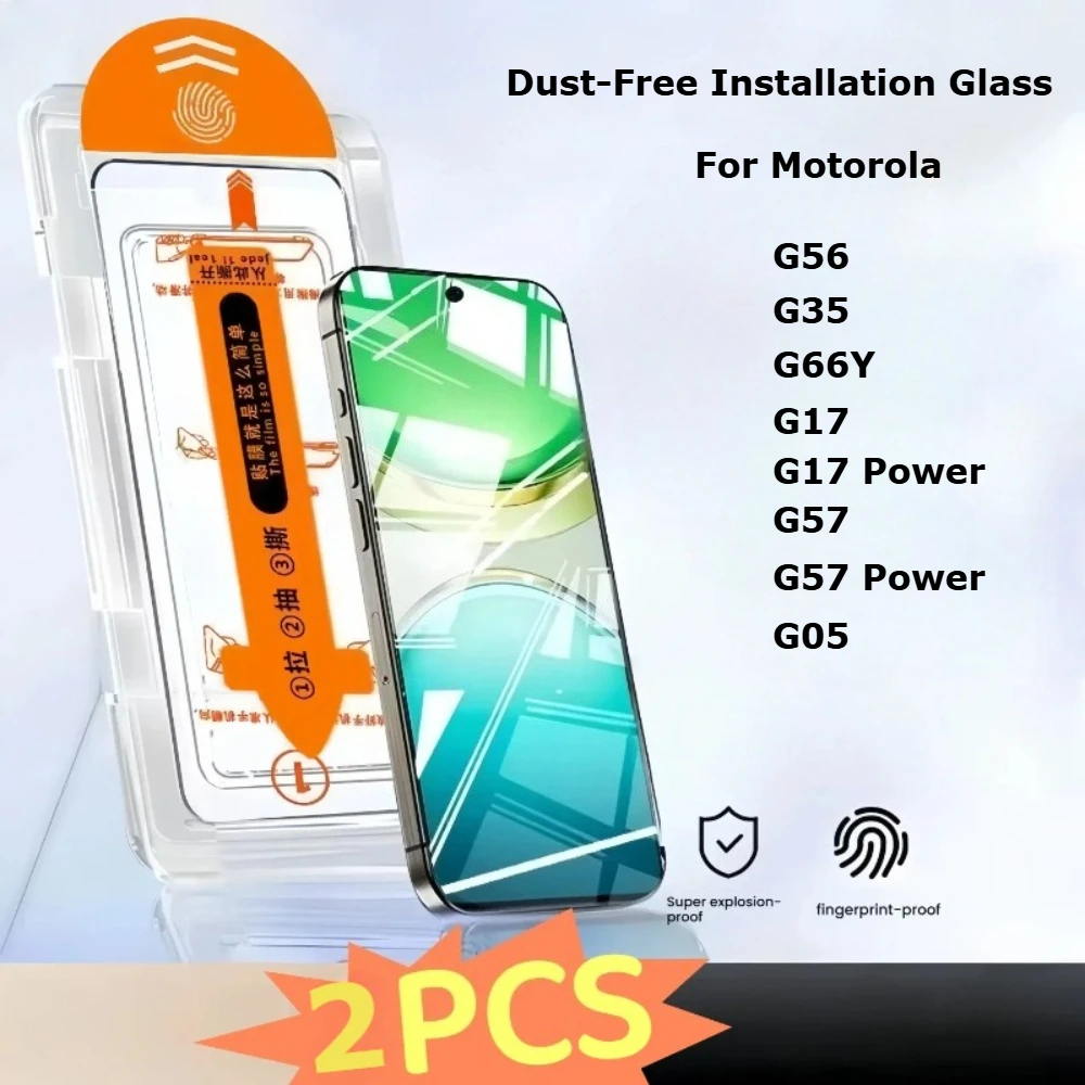 

2Pcs HD Screen Protector For Motorola Moto G56 G35 G05 G17 G57 Power Scratch-Proof Dust-Free Installation Tempered Glass Film