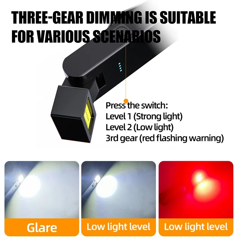 Mini Magnetic Rechargeable COB Flashlight Super Bright LED for Emergency Outdoor Camping Night Work Home and Car Use