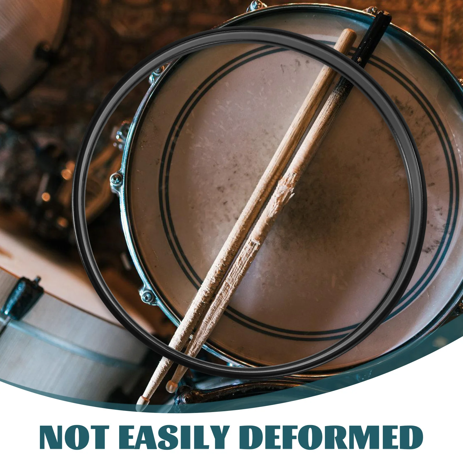 

Black Coated Snare Drum Hoop Iron Durable Easy Assembly Versatile Kit Cowbell Mount Accessory