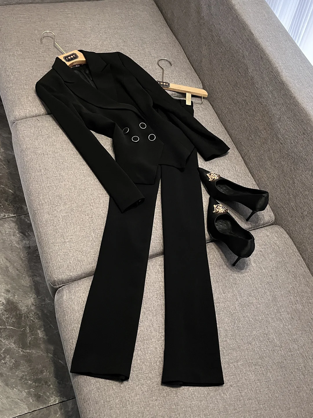 

Новый глаз на одной пуговице для похудения, профессиональная рабочая одежда, костюм, брюки, женский комплект BK530 Ele Busin, официальный наряд