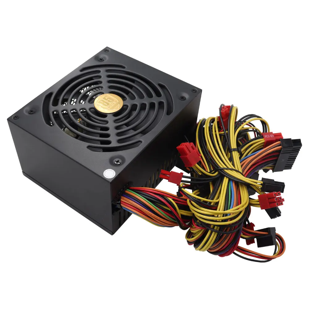 ATX 750 W Gold PSU 750 W Computer-Gaming-Netzteile für PC Dual-CPU-Spannung 100–240 V 120 mm leiser Lüfter