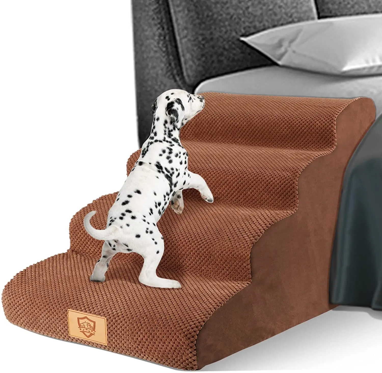 

Очень широкая мягкая пенопластовая лестница для собак, ступеньки для собак, 4-х ярусные с нескользящей лестницей для домашних животных для травм собак