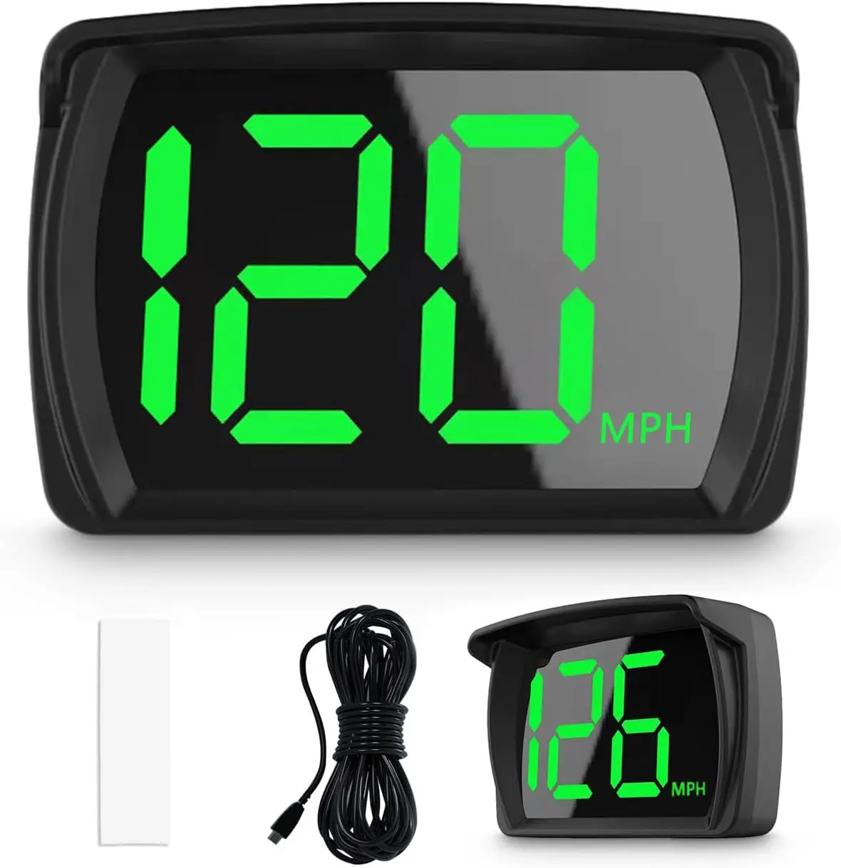 HUD GPS para Carro, Display Digital Universal, Projetor de Velocímetro Kmh/Mph, Medidor de Velocidade com Fonte Grande, Cabo USB Plug & Play
