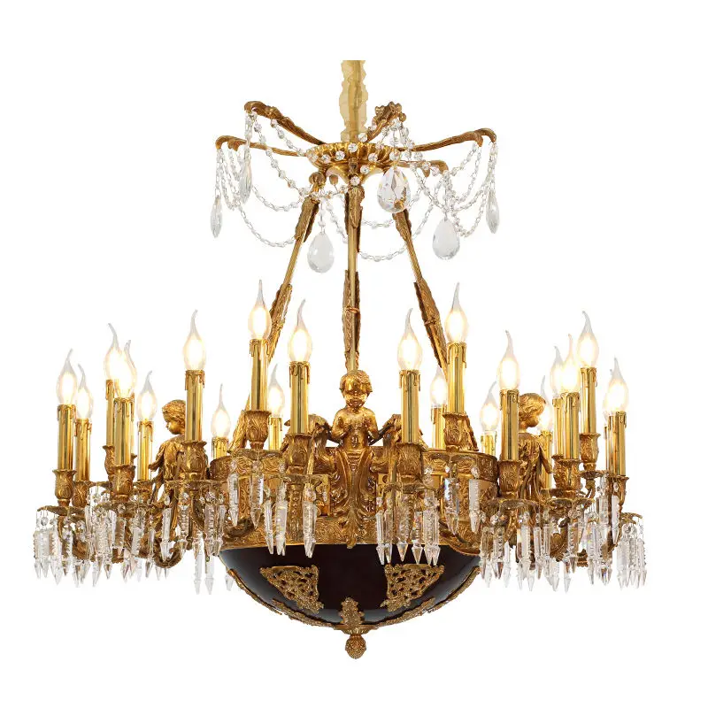 Unique Design Mid Century Victorian Antique Brass Lighting Luxury Pendant Lamp Crystal Chandeliers