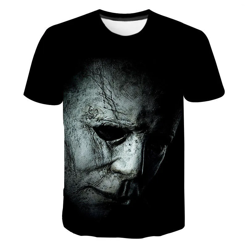 Halloween 3D Printed T-Shirts Horror Michael Myers Streetwear Men Women Fashion Short Sleeve T Shirt Kids Tees Tops Man Clothing