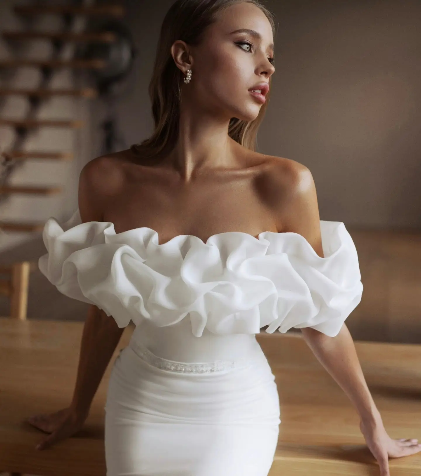 Sexy Long Sleeves Scoop Neckline Sheath/Mermaid Wedding Dresses Sweep Train Custom Made 2024 Vestido De Noival
