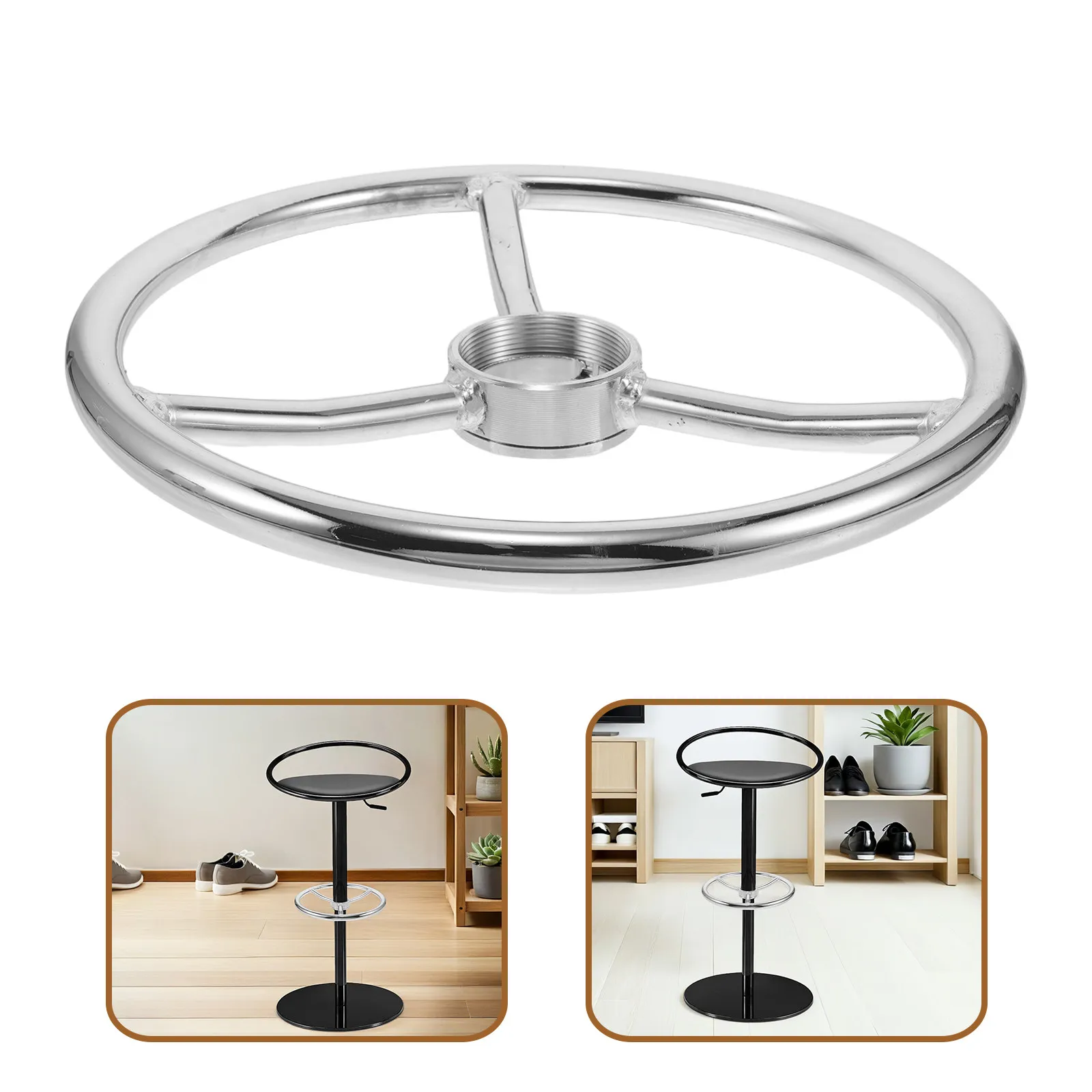 

Bar Stool Footrest Stools Metal Replacement Part Adjustable Ring For Home Repair Kit Leg Support Cafe Cross Swivel Chair