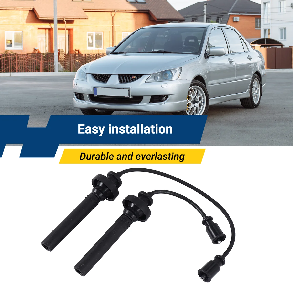 2 Buah Set Kabel Kawat Pengapian Busi untuk Mitsubishi Lancer 1.6L MD 365102 —L49A