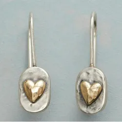 KSRA Personal Retro Silver Color Love Exquisite Earrings For Women Party Accessories Fashion Jewelry 2024 New