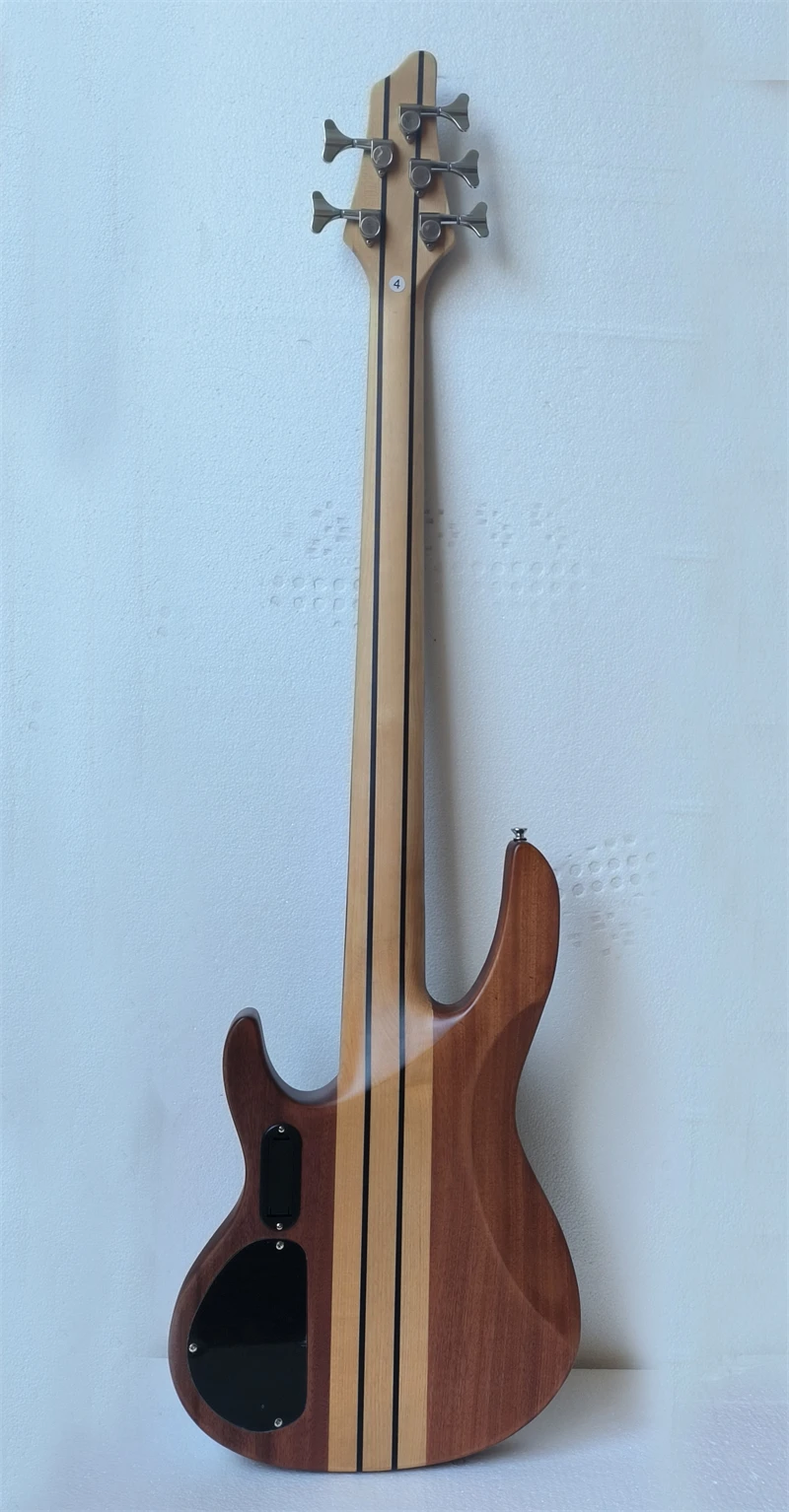 جيتار كهربائي مكون من 5 أوتار، رقبة عالية الجودة من خلال الجسم، باس كهربائي نشط