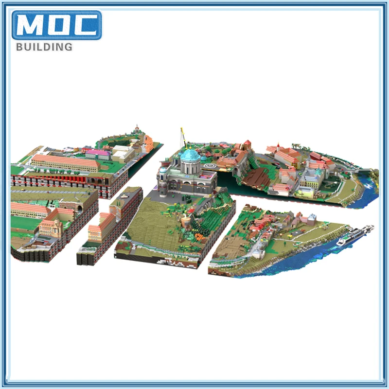 MOC Building Blocks Basilica Modular Model Large Architecture Display Bricks Street View DIY Assembly Creative Bricks Gift Toys