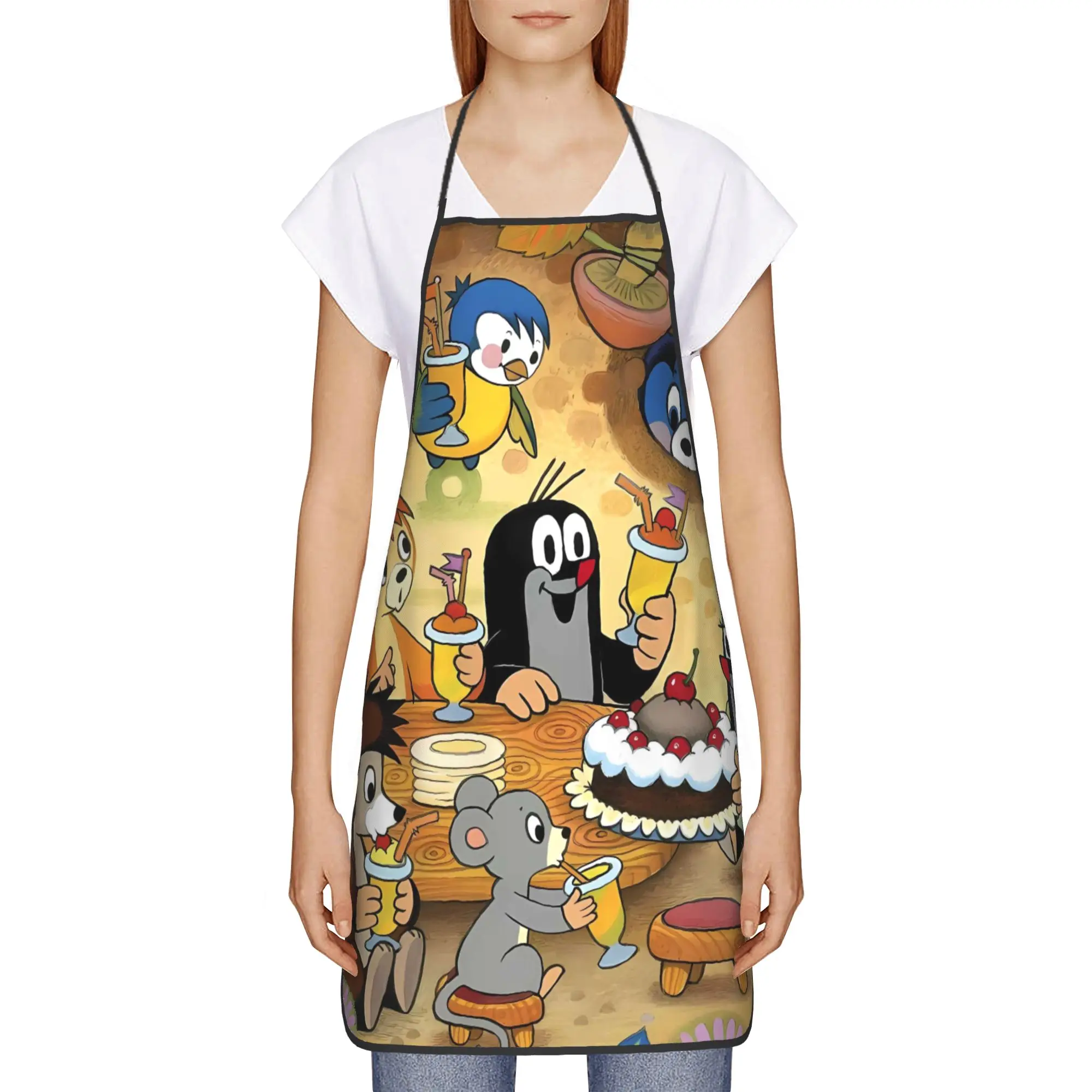 

Фартук «Маленький Крот и его друзья» для уборки, маникюра, кухни, работы, без карманов, на заказ