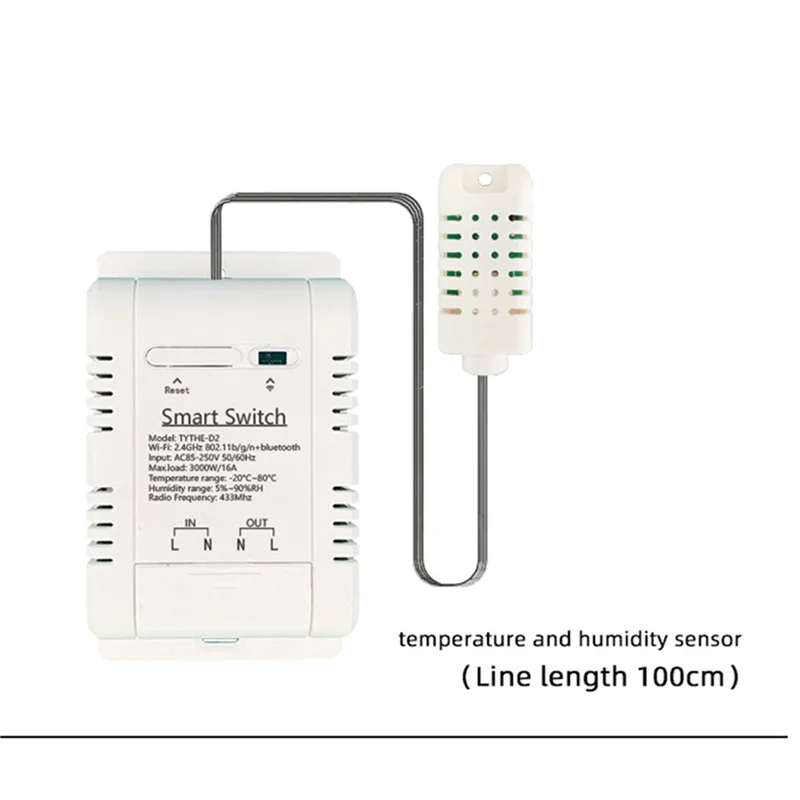 ABMF-4X Wifi TH-16 สวิทช์ Tuya ควบคุมการใช้พลังงานการตรวจสอบอุณหภูมิและความชื้นเทอร์โมสําหรับ Alexa