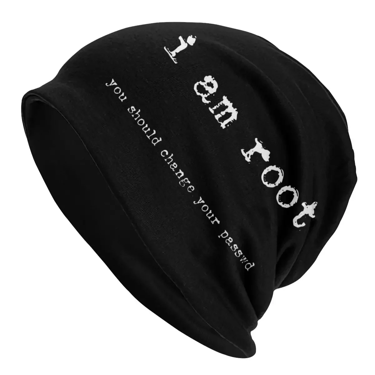 I Am Root Bonnet Hat Knitting Hats Goth Autumn Winter Skullies Beanies Hat Command Line Linux Hacking Thermal Elastic Cap