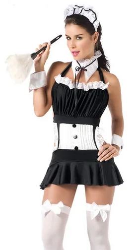 French Maid Costume Adult Women's Sexy Mini Outfit
