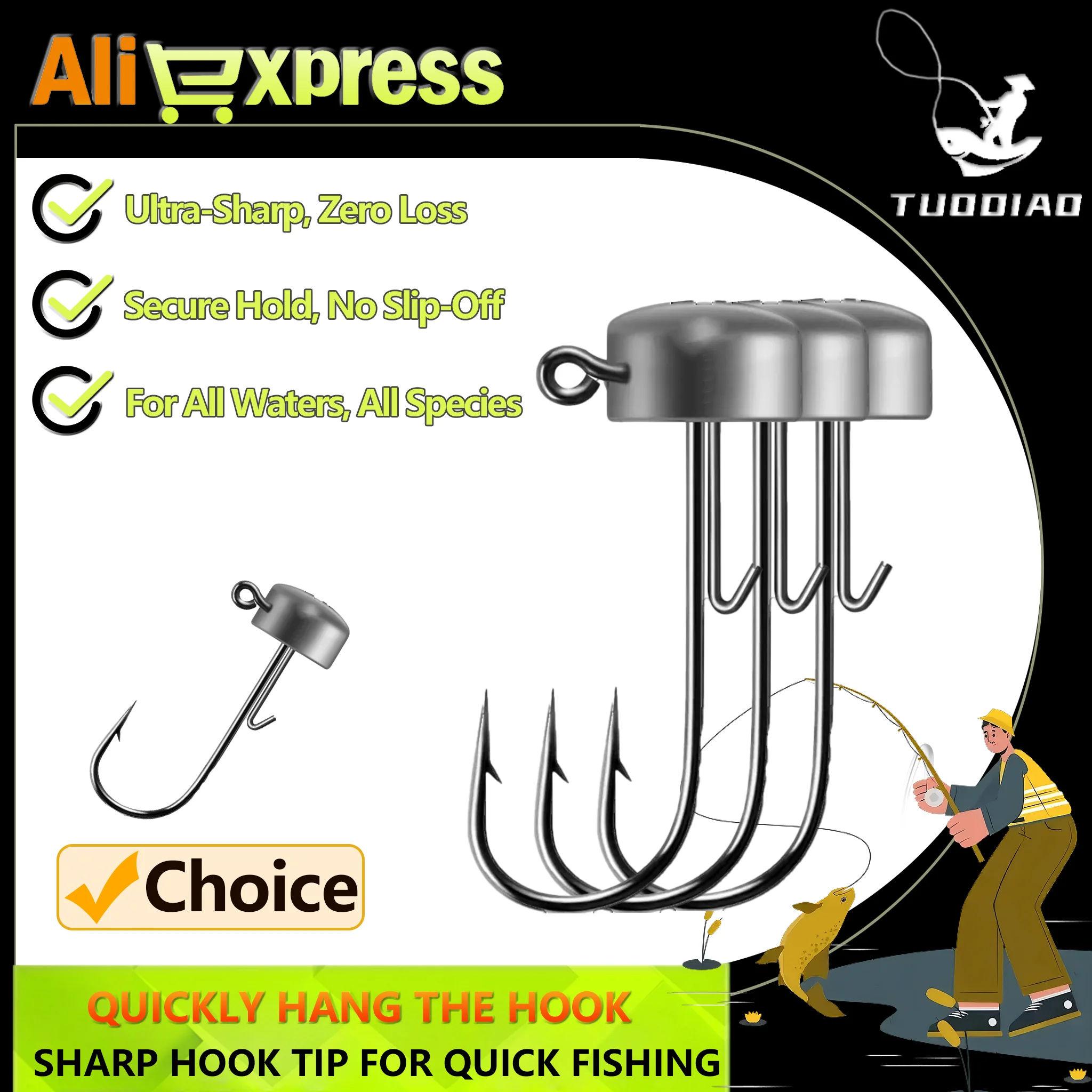 [TUODIAO] Ned Jig Head Hook Stand-Up Design Anti-Snag High Sensitivity Soft Bait Lure Fishing Hook