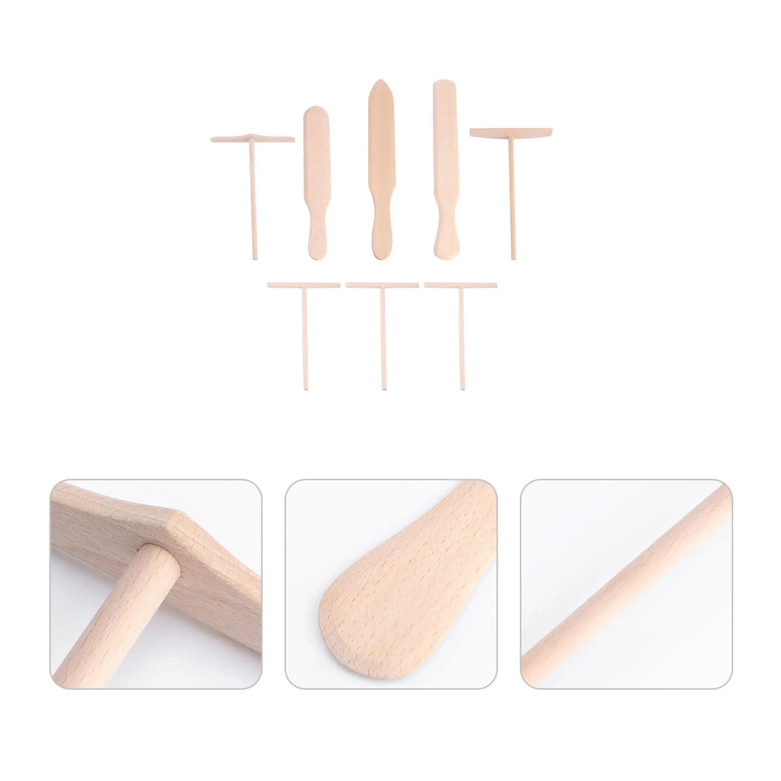 

9pcs Wooden Crepe Spreader Set Smooth Polished Baking Tools Pancake Rake Safe Utensils Protect Pans Scratch Aids