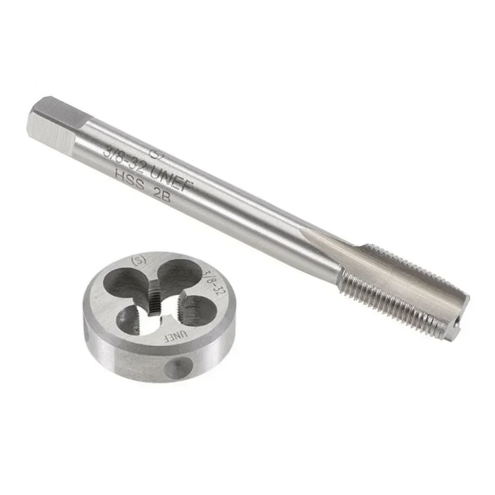 Versatile HSS 3/8 32 UNEF Right Hand Thread Tap and Die Set for Carbon Steel Alloy Steel and Cast Iron Processing