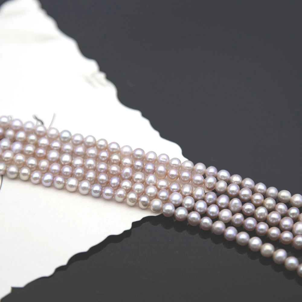 

Нежный 5 мм почти круглый белый розовый фиолетовый натуральный пресноводный жемчуг свободные бусины подарок на день Святого Валентина DIY ожерелье браслет