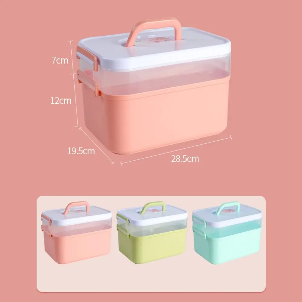 High-Capacity Double-Deck Nail Kit Manicure Tool Cabinet Nail Lamp Storage Box Cosmetics Storage Box Medicine Containing Box