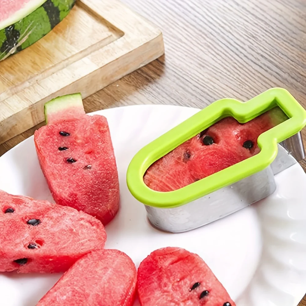 1pc, Kitchen Stainless Steel Ice Cream Shape Watermelon Slicer Melon Cutter Mold Tool, Summer Decor, Summer Supplies,Party Decor
