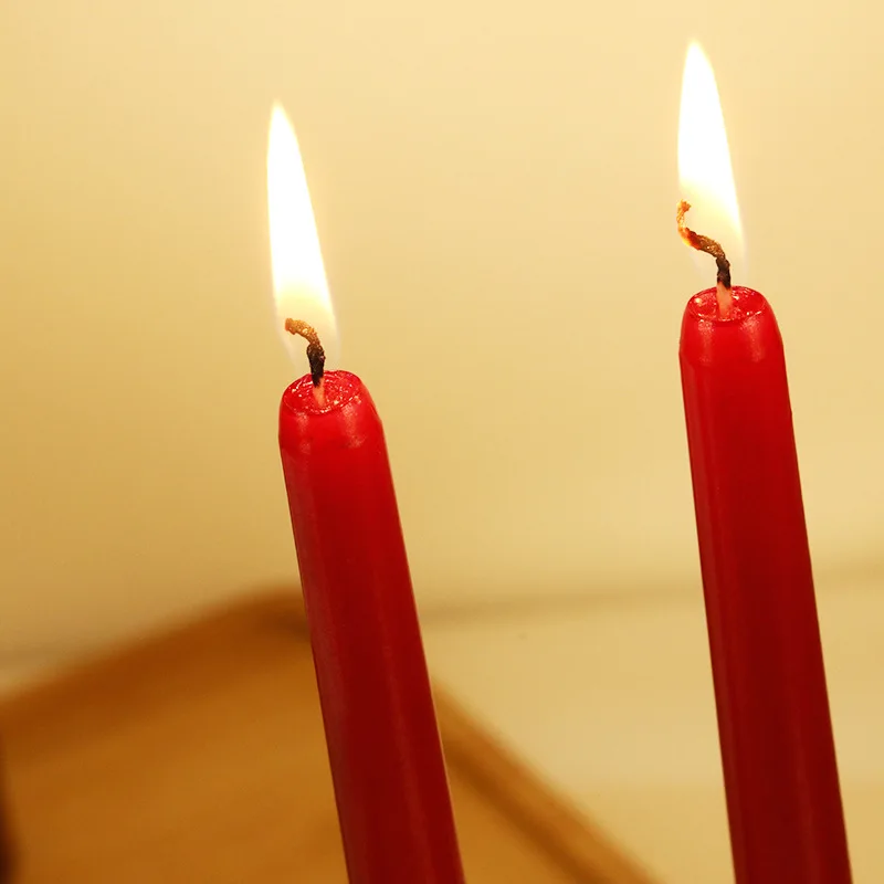 30cm Electroplated Color Long Rod Candle Cone Wax Household Lighting Candle Smokeless And Tineless Candlelight Dinner Rod Wax
