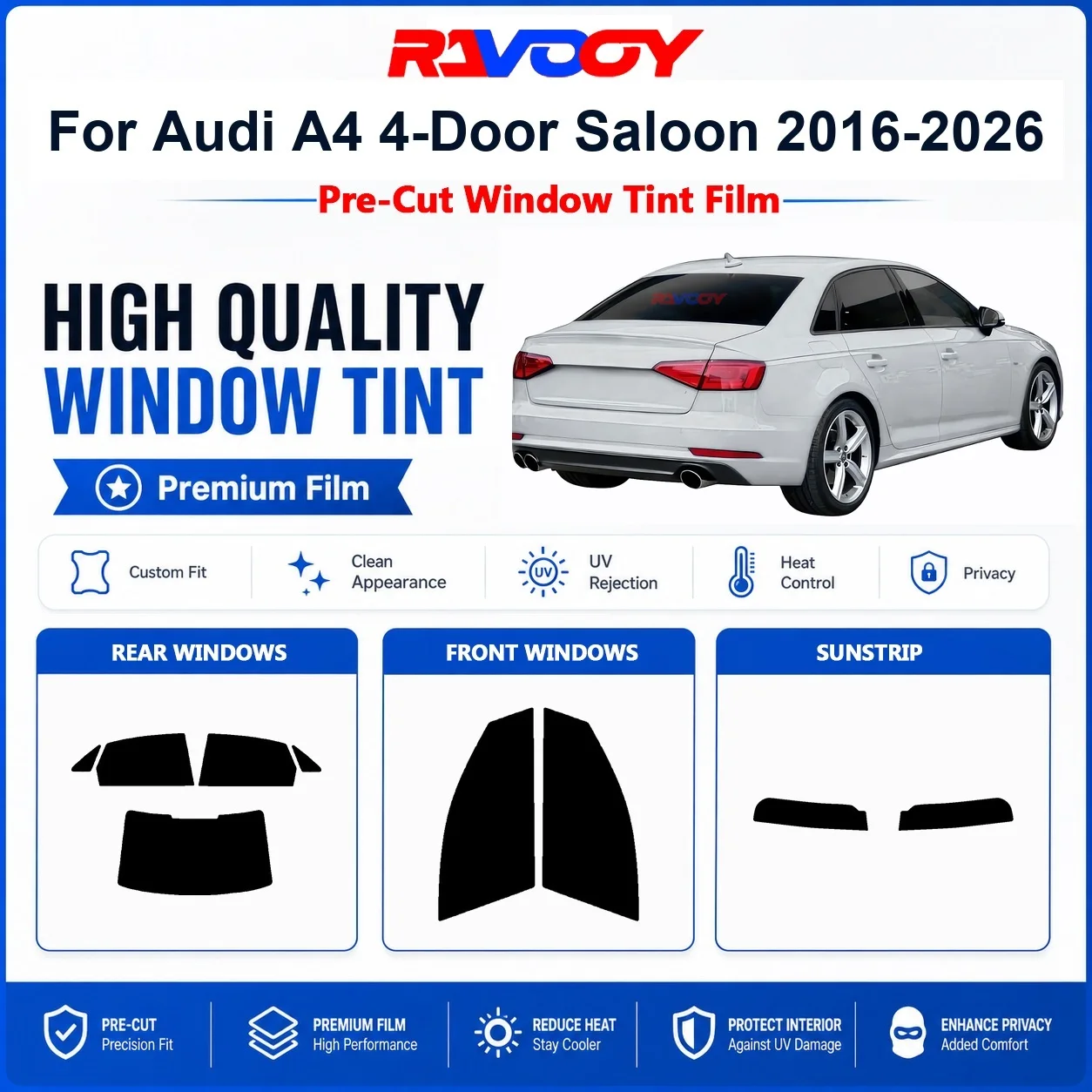 pelicula-premium-pre-cortada-para-janelas-audi-a4-sedan-4-portas-2016-2026-protecao-uv-e-rejeicao-de-calor-para-janelas-dianteiras-e-traseiras