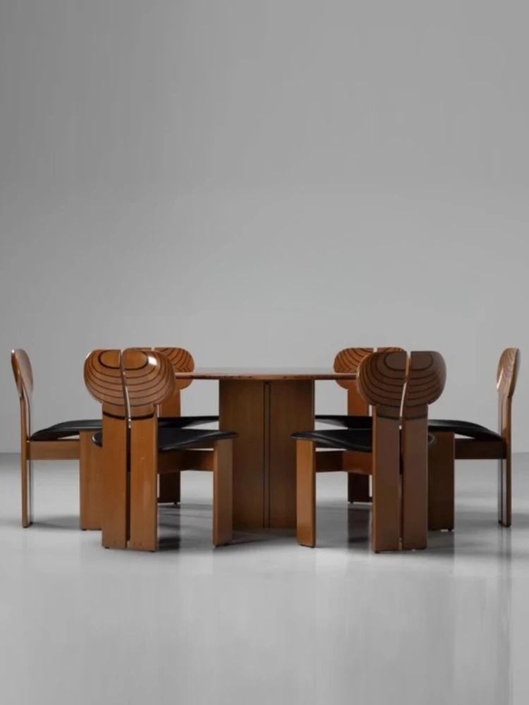 Vintage Solid Wood Round Dining Table Minimalist Minimalist Oak Dining Table Italian Designer Custom Table