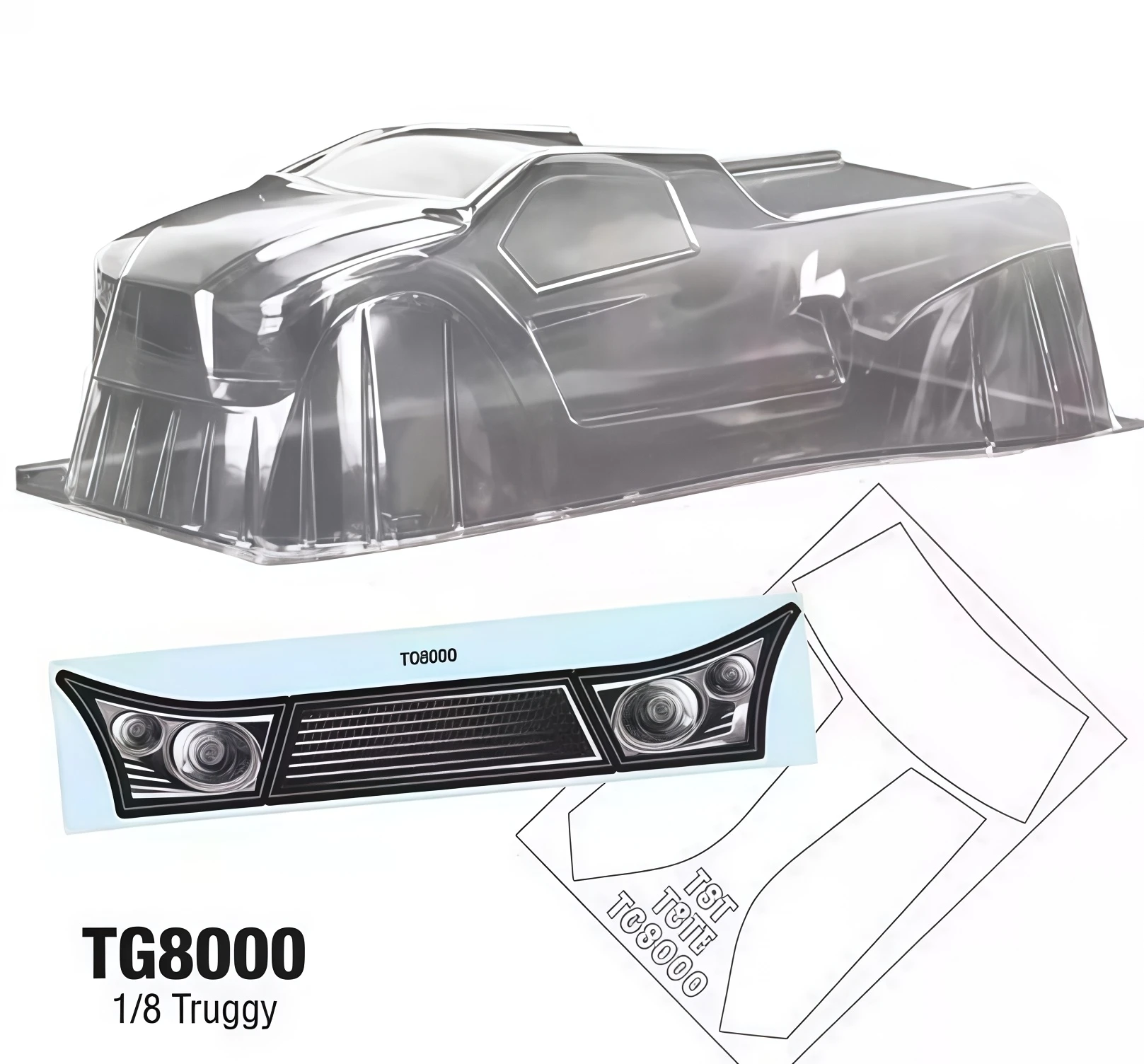 

TG8000 1/8 Buggy Clear Polycarbonate RC Body