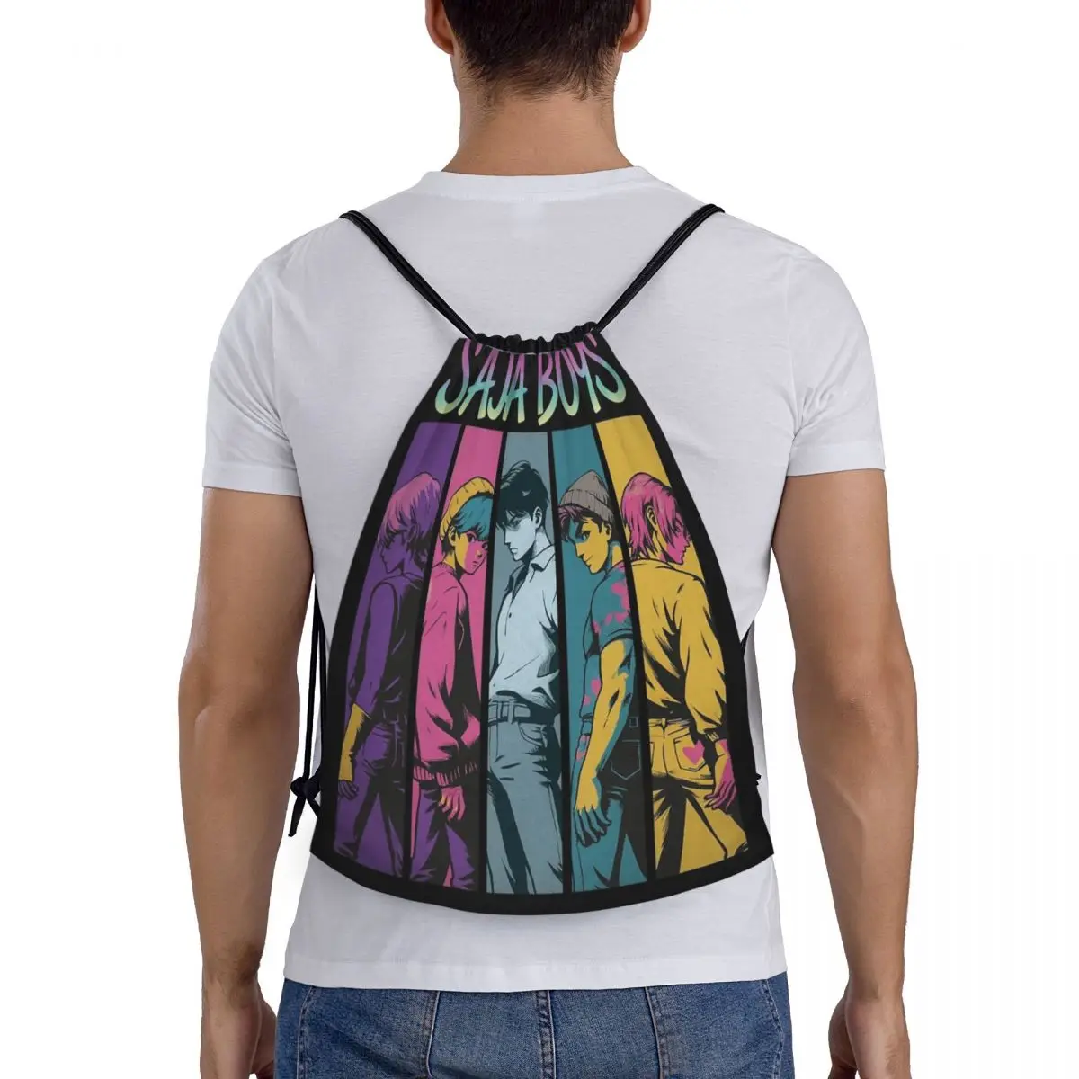 حقيبة ظهر برباط من Saja Boys Kpop Demon Hunters حقيبة رياضية لليوجا