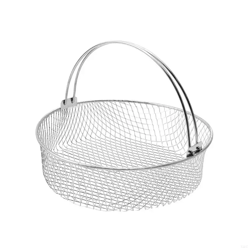 Rustproof 304Stainless Steel Frying Serving Basket with Even Oil Drainages Portable Cooking Tool for Crispy Result X3UC