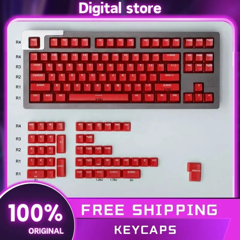 130keys Glacier transparent keycap ABS OEM Mechanical Keyboard Translucidus Keycaps for 64/68/75/87/98/104 Keyboard Gamer Gifts