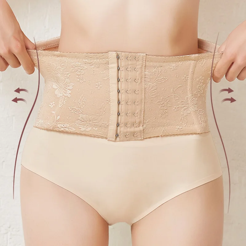 Women Postpartum Abdominal Belt Very Practical Beautiful Band Repair Lace Mesh Thin Body Shaping Buckle Adjustable Waist Closure