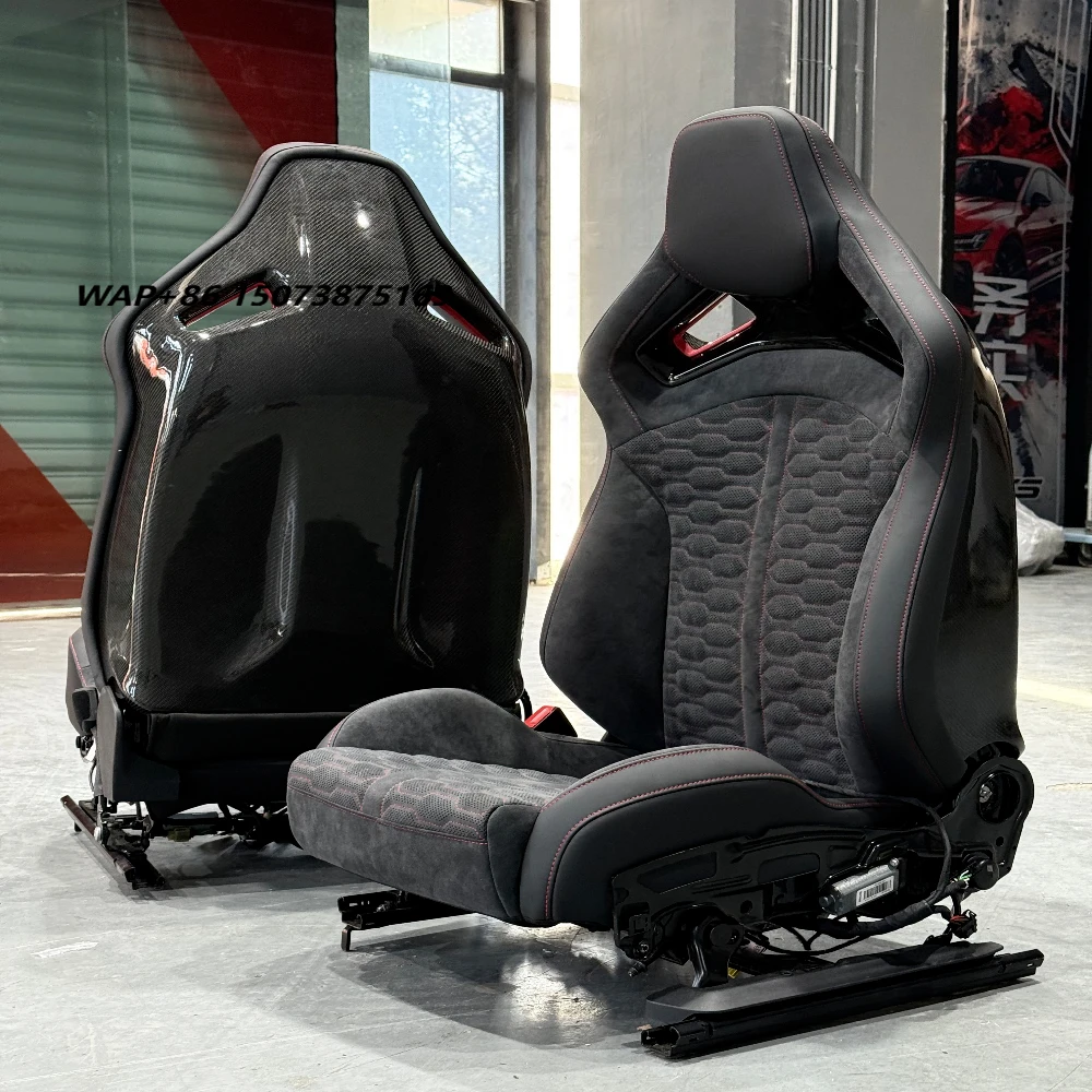 High Side Support Racing Bucket Seats Suede Material, Carbon Backrest Front Seats for B10 and All Models
