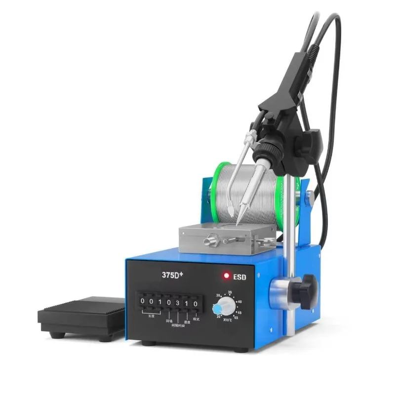 385 Semi Automatic Solder Feed Soldering Station Foot Pedal Tin Feeder Automatic Soldering Machine Digital Soldering Machine