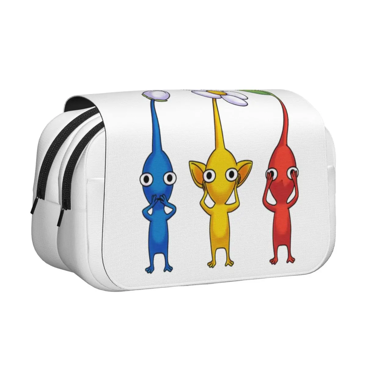 

Three Wise Pikmin Double Clamshell Pen Case Pencilcases Pen Holder Large Storage Bag Students School Zipper Stationery