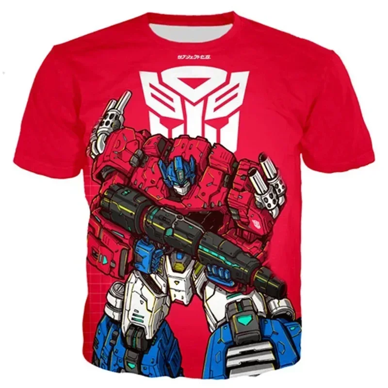 Bumblebee Boys Clothes Tops T Shirts Summer Children T Shirts Short Sleeve Autobots Transformation Robot Print Boy Kids T-shirt