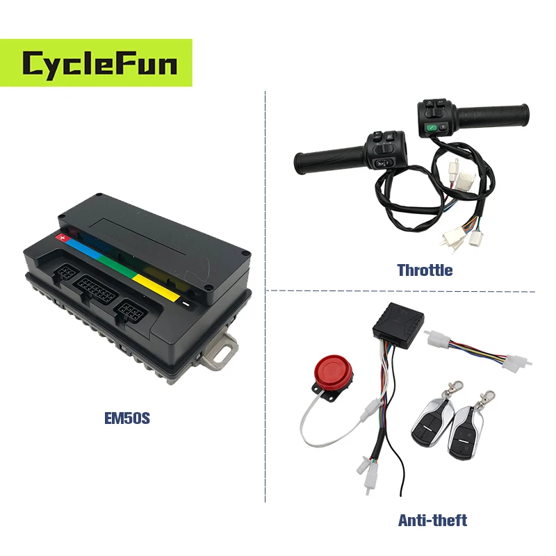 

Votol 800W-2KW EM50S DC 55A BLDC Motor Controller With T08 Throttle And Anti-theft Alarm For Electric Scooter E-bike Accessories