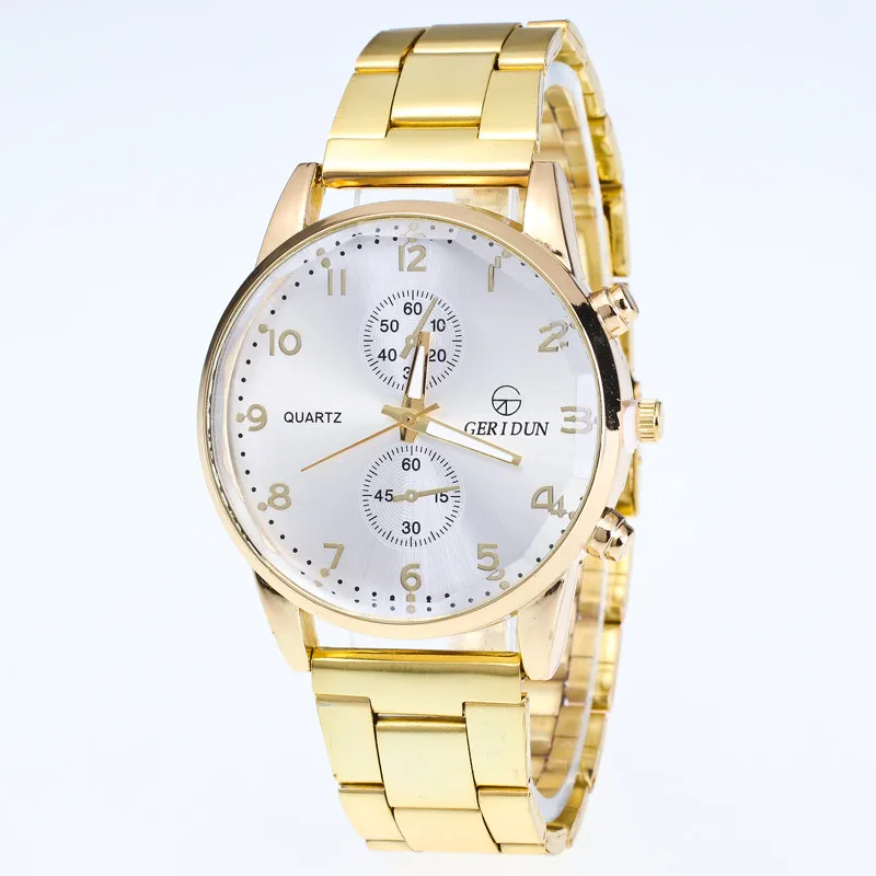 

Top Brand Luxury Men'S Watches Men Quartz Wristwatch Large Dial Gold Stainless Steel Band Sport Quartz Watch Relogios Masculino